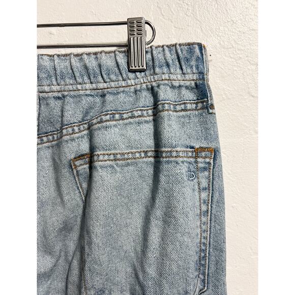 Rag & Bone Miramar Medium Wide Leg Faux Denim Jeans Light Medium Wash Hemmed - Picture 3 of 7